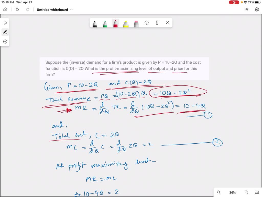 SOLVED In the Bertrand model, the inverse demand function for lima
