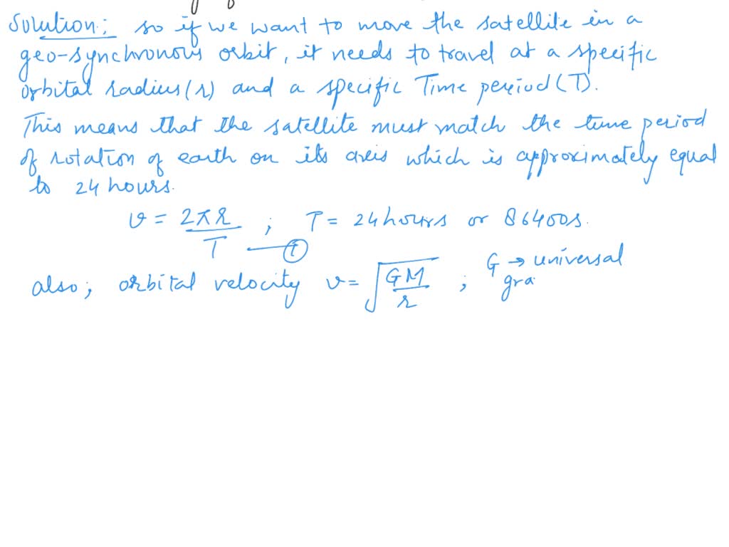 A rocket is used to place a synchronous satellite in orbit about the earth.  What is the speed of the satellite in orbit?