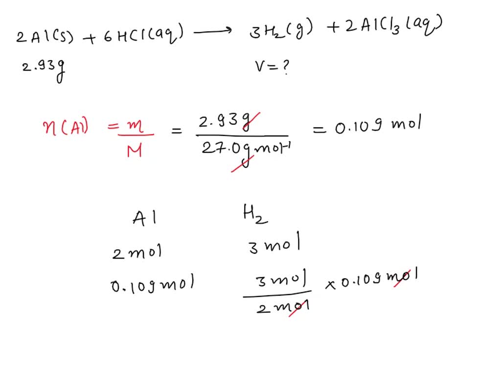 SOLVED Question 10 (6 points) Solid aluminum reacts with hydrochloric
