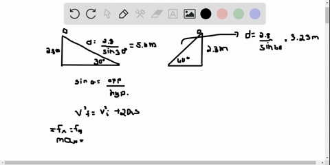 2-two-identical-balls-a-and-b-are-released-from-rest-from-the-same-height-28-m-along-two-smooth-inclined-planes-that-touch-the-horizontal-ground-ball-a-is-released-on-a-plane-inclined-at-30-to-the-hor