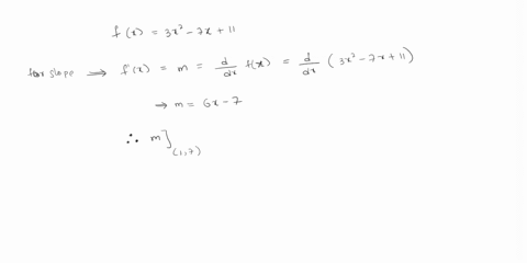letf3x-7x11-the-slope-of-the-tangent-line-to-the-graph-of-f-at-the-point-17-is-the-equation-of-the-tangent-line-to-the-graph-of-fat17isymb-for-772-and-b-hintthe-slope-is-given-by-the-derivat-03084