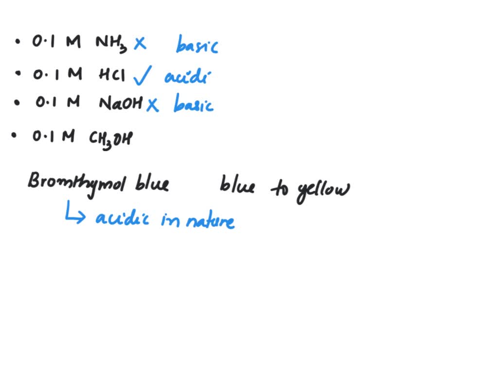 SOLVED Which solution when mixed with a drop of bromthymol blue