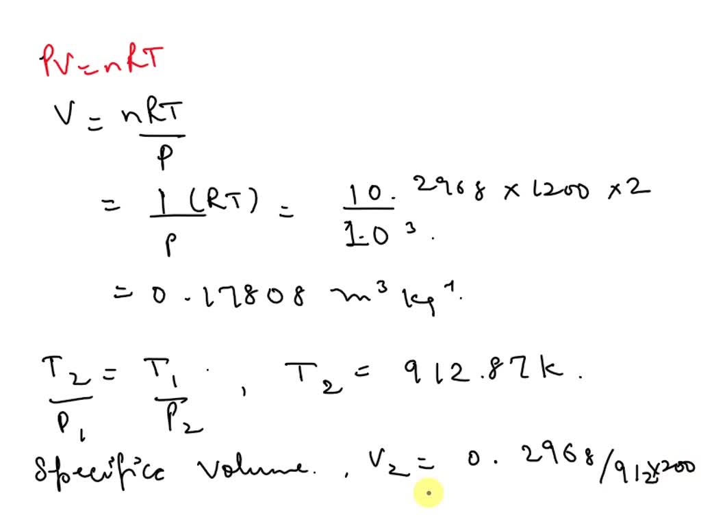 SOLVED 2.5 kg of air in a piston expands adiabatically at a constant pressure from 800°C and
