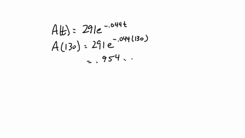 an-initial-sample-of-291-g-of-radioactive-substance-decays-according-to-the-function-at-291e-00446-where-is-given-in-years-a-how-many-grams-of-the-substance-will-remain-after-130-years-round-64269