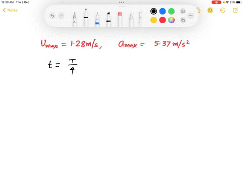 a-mass-is-attached-to-the-end-of-a-spring-and-set-into-oscillation-on-a-horizontal-frictionless-surface-by-releasing-it-from-a-stretched-position-if-the-maximum-speed-of-the-object-is-128-ms-96203