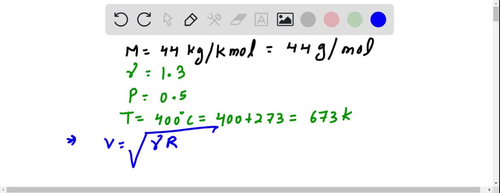 SOLVED: Determine the speed of sound in carbon dioxide (M=44 kg / kmo y ...