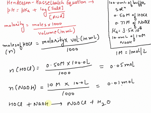 given-1000-ml-buffer-that-is-050-m-in-hoci-and-077-m-in-naocl-what-is-the-ph-after-100-ml-of-10-m-naoh-has-been-added-ka-for-hoci-35-10-77314