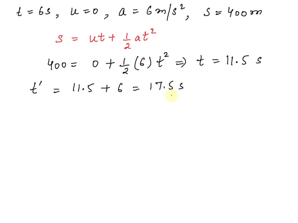 SOLVED An automobile accelerates uniformly from rest on a straight