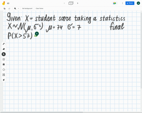 the-average-score-of-100-students-taking-a-statistics-final-was-74-with-a-standard-deviation-of-7-assuming-a-normal-distribution-what-is-the-probability-that-a-student-scored-greater-than-57-20502