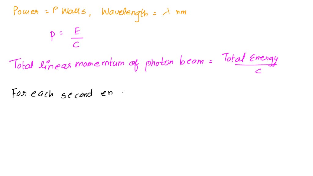 SOLVED A laser beam of power P in watts consists of photons of