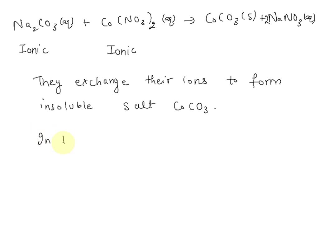 Solved: Consider The Reaction When You Mixed A Solution Of Co(no3)2 