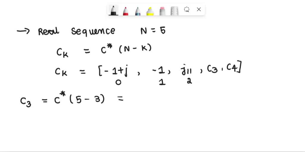 SOLVED Consider a real sequence x[n] with period N = 5 and if c is the