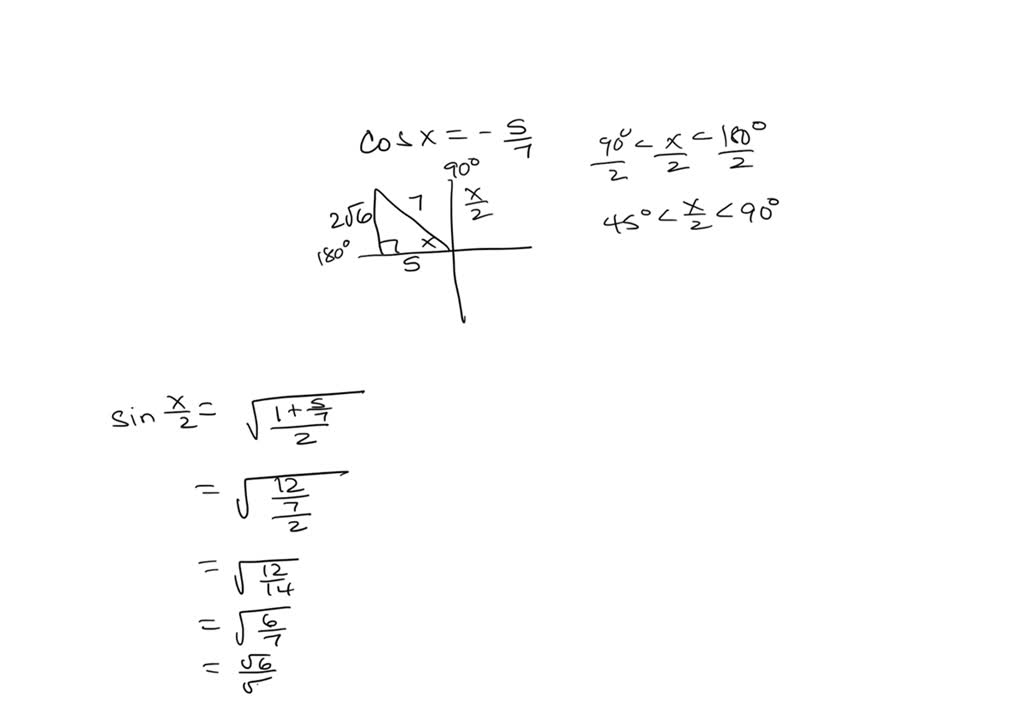 SOLVED If Cos x 2 7 And X Is In Quadrant II Determine The Exact solved-if-cos-x-2-7-and-x-is-in-quadrant-ii-determine-the-exact