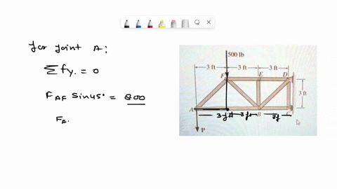 the-simple-truss-is-loaded-by-system-of-forces-a5-shown-in-the-figure-the-truss-al-c-iip-supparted-e-800-ib-then-the-force-developed-in-the-member-afs-pin-at-d-and-w-roller-isoo-ib-3-f1-jeec-38633
