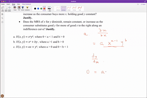 what-are-the-marginal-utility-and-mrs-like-in-the-following-cases