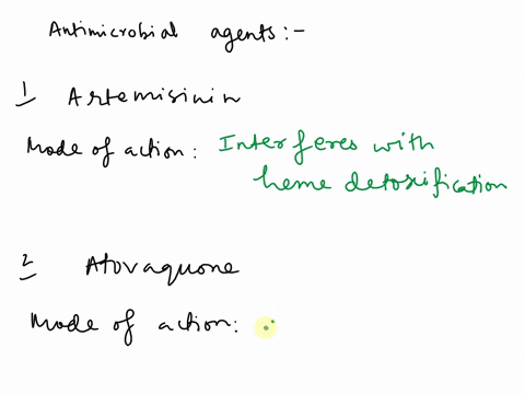 match-the-antimicrobial-agent-to-its-mode-of-action-artemisinin-interferes-with-he-atovaquone-interferes-with-he-fluconazole-produces-reactive-metronidazole-interferes-with-he-quinoline-comp-95189