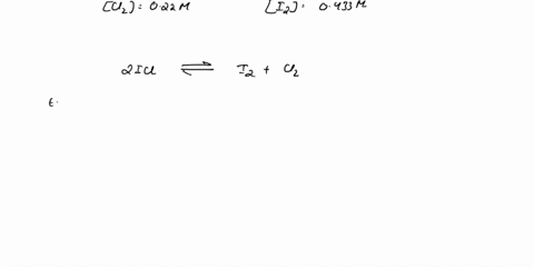 the-equilibrium-constant-for-the-equation-2-iclg-i2g-cl2g-is-k-011-calculate-the-equilibrium-concentrations-of-iclg-i2g-and-cl2g-when-065-moles-of-i2g-and-033-moles-of-cl2g-are-mixed-in-a-15-98888