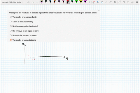 we-regress-the-residuals-of-a-model-against-the-fitted-values-and-we-observe-a-cone-shaped-pattern-then-the-model-is-heteroskedastic-there-is-multicolinearity-neither-assumption-is-violated-79129