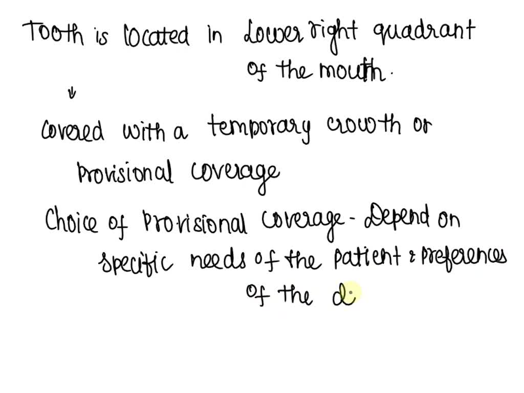 SOLVED A patient is being seen today for a crown preparation on tooth