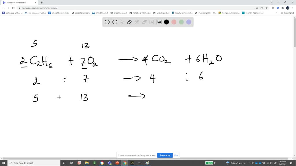 Solved Ethane C2h6 Reacts With Oxygen According To The Following