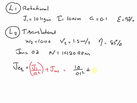 q1-a-motor-drives-two-loads-one-has-rotational-motion-it-is-couple-to-the-motor-through-a-reduction-gear-with-a-01-and-efficiency-of-90the-load-has-a-moment-of-inertia-of-10-kg-m-and-a-torqu-17716