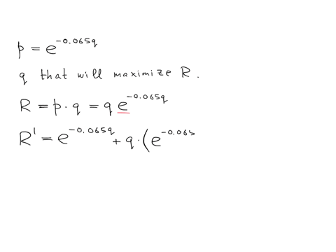a-demand-function-is-given-by-the-equation-p-e-00659-where-p-is-the-price-of-an-item-in-dollars-and-q-is-the-number-of-items-that-are-demanded-at-price-p_-find-the-quantity-q-that-will-maxim-95294