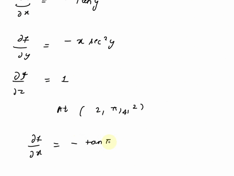 find-an-equation-for-the-tangent-plane-to-the-surface-given-by-fxyxtany-at-the-point-2pie42-73492