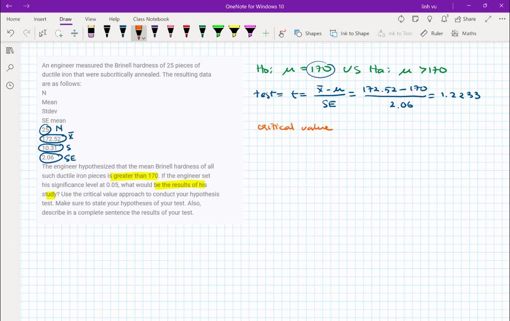 An engineer measured the Brinell hardness of 25 pieces of ductile iron