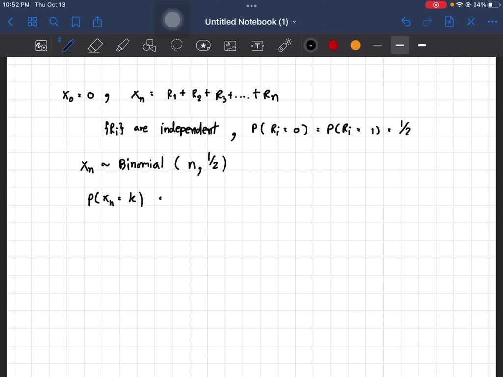 SOLVED: Consider the stochastic process Xn as follows: X0 = a: Xn = a ...
