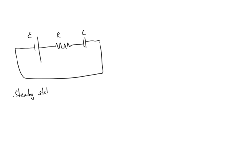 a-resistor-and-a-capacitor-are-connected-in-series-to-an-ideal-battery-of-constant-terminal-voltage-when-the-system-reaches-its-steady-state-what-is-the-voltage-across-the-resistor-and-the-c-64031
