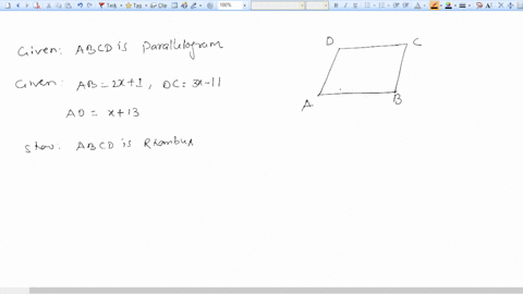 given-abcd-is-a-parallelogram-given-ab-2x-1dc-3x-11-ad-x13-show-abcd-is-a-rhombus-04775