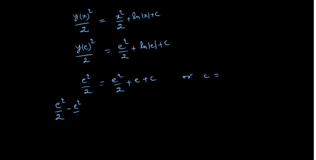 SOLVED: calculate solution to the following differential equation: xyy ...