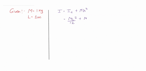 a-thin-uniform-rod-1-m-long-has-mass-1-kg-find-its-moment-of-inertia-and-radius-of-gyration-for-rotation-about-a-transverse-axis-through-a-point-midway-between-its-centre-and-one-end