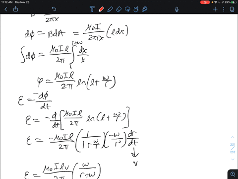 a-rectangular-loop-of-dimensions-ell-and-w-moves-with-a-constant-velocity-overrightarrowmathbfv-away-58893