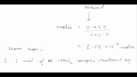 10250-g-of-ni-dmg-complex-was-obtained-by-reacting-30-ml-of-a-nickel-ii-solution-is-witrh-dmg-calculate-the-concentration-of-nickelll-in-the-solution-in-moleslmolar-mass-of-dmg-116gmol-enter-36744
