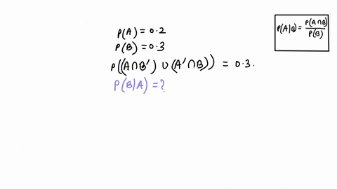 if-the-probability-for-one-and-only-one-event-of-a-and-b-to-happen-is-03p-a-02-and-p-b-03-then-p-ba-is-96904