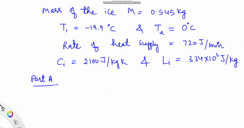 an-open-container-holds-ice-of-mass-0545-kg-at-a-temperature-of-199-cc-the-mass-of-the-container-can-be-ignored-heat-is-supplied-to-the-container-at-the-constant-rate-of-720-jminute-the-spec-40588