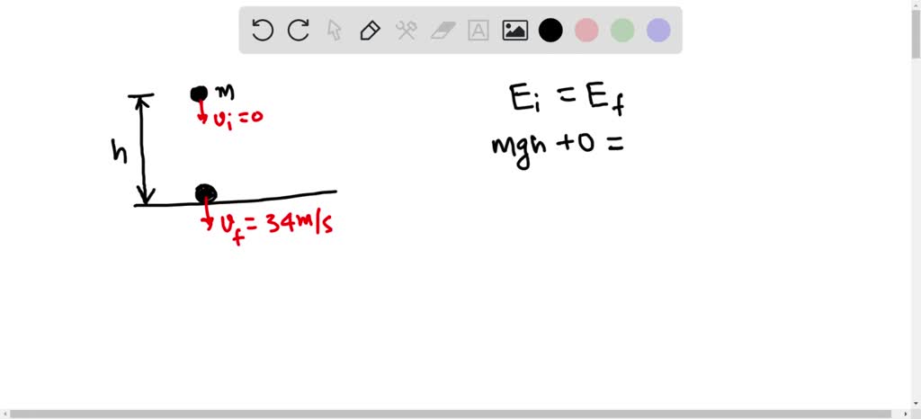 SOLVED: A 1 kg rock is dropped from some height "h" and attains a speed ...