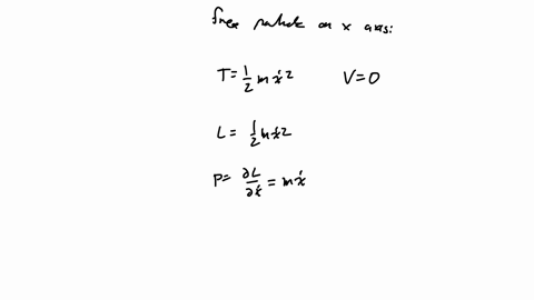 find-the-lagrangian-the-generalized-momentum-and-the-hamiltonian-for-a-free-particle-no-forces-at-all-confined-to-move-along-the-x-axis-find-and-solve-hamiltonians-equations