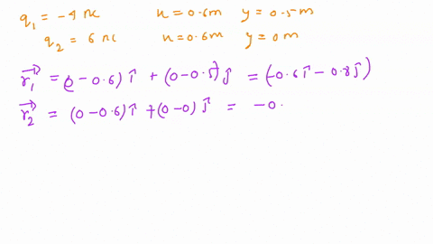 4-a-point-charge-q1-4nc-is-at-the-point-x-06m-y-08m-while-a-second-charge-q2-6nc-is-at-the-point-x-06m-and-y-0m-what-is-the-magnitude-and-the-direction-of-the-electric-field-at-the-origin-44157