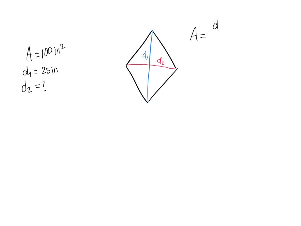 solved-the-area-of-this-rhombus-is-100-square-inches-one-of-its