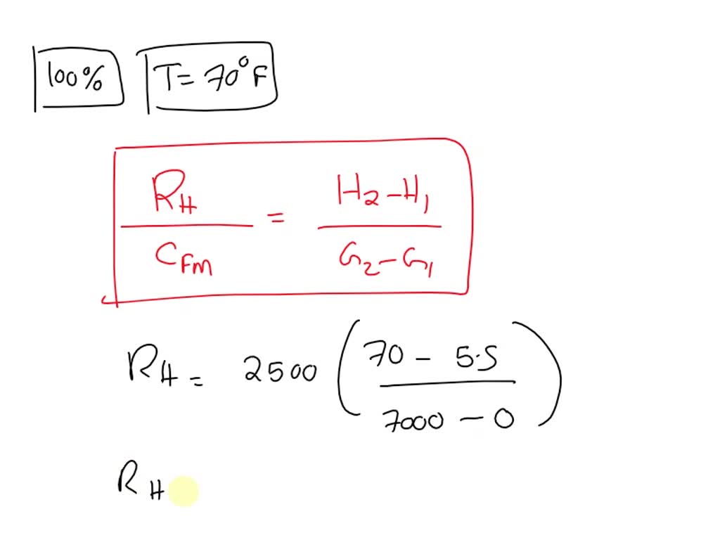SOLVED A room has a sensible cooling load of 16,500 Btu/hr and a set point of 75°F 50 RH. 1