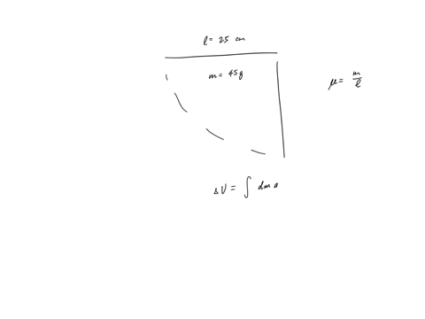 a-uniform-cord-of-length-25-cm-and-mass-45-g-is-initially-stuck-to-ceiling-later-it-hangs-vertically-from-the-ceiling-with-only-one-end-still-stuck-what-is-the-change-in-the-gravitational-po-58131