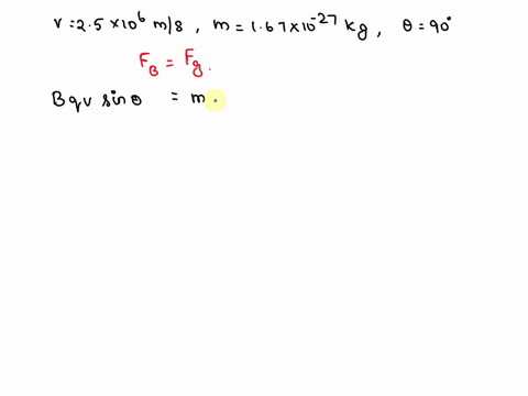 a-proton-moves-at-250-times-106-mathrmm-mathrms-horizontally-at-a-right-angle-to-a-magnetic-field-a-43408