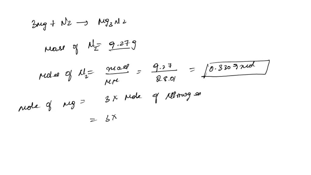 SOLVED Magnesium and nitrogen react in a composition reaction to produce magnesium nitride Mg