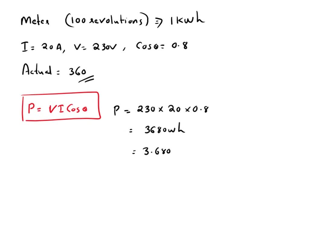 SOLVED An energy meter is designed to make 100 revolutions of the disk