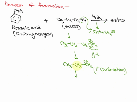 find-the-synthesis-mechanism-and-equation-for-benzoic-acid-limiting-reagent-1-propanol-excess-to-make-ester-reaction-sulfuric-acid-is-used-as-a-cataylst-52865