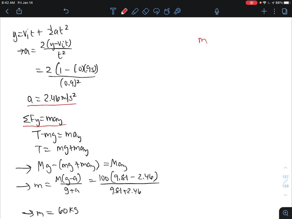The figure shows a 100kg block being released from rest from a height