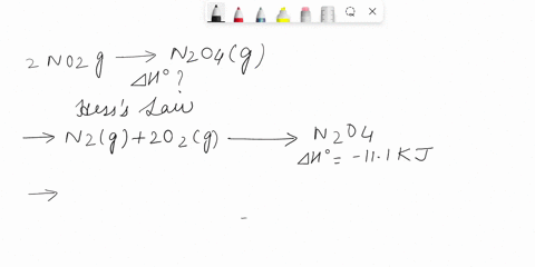 given-the-following-at-25-c-and-100-atm-h-12-n2g-o2g-no2g-332-kj-n2g-2o2g-n2o4g-111-kj-calculate-the-h-for-the-reaction-below-2no2g-n2o4g-79111