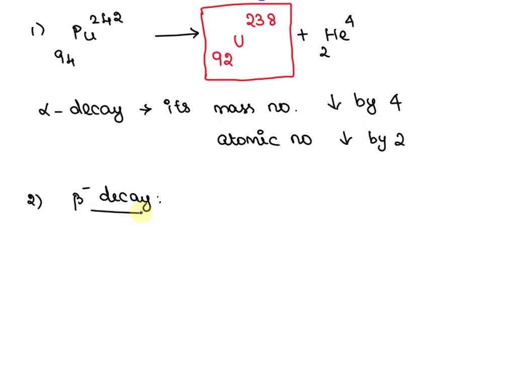 SOLVED In the form Z^A X, identify the daughter nucleus that results when (a) plutonium ^242 Pu